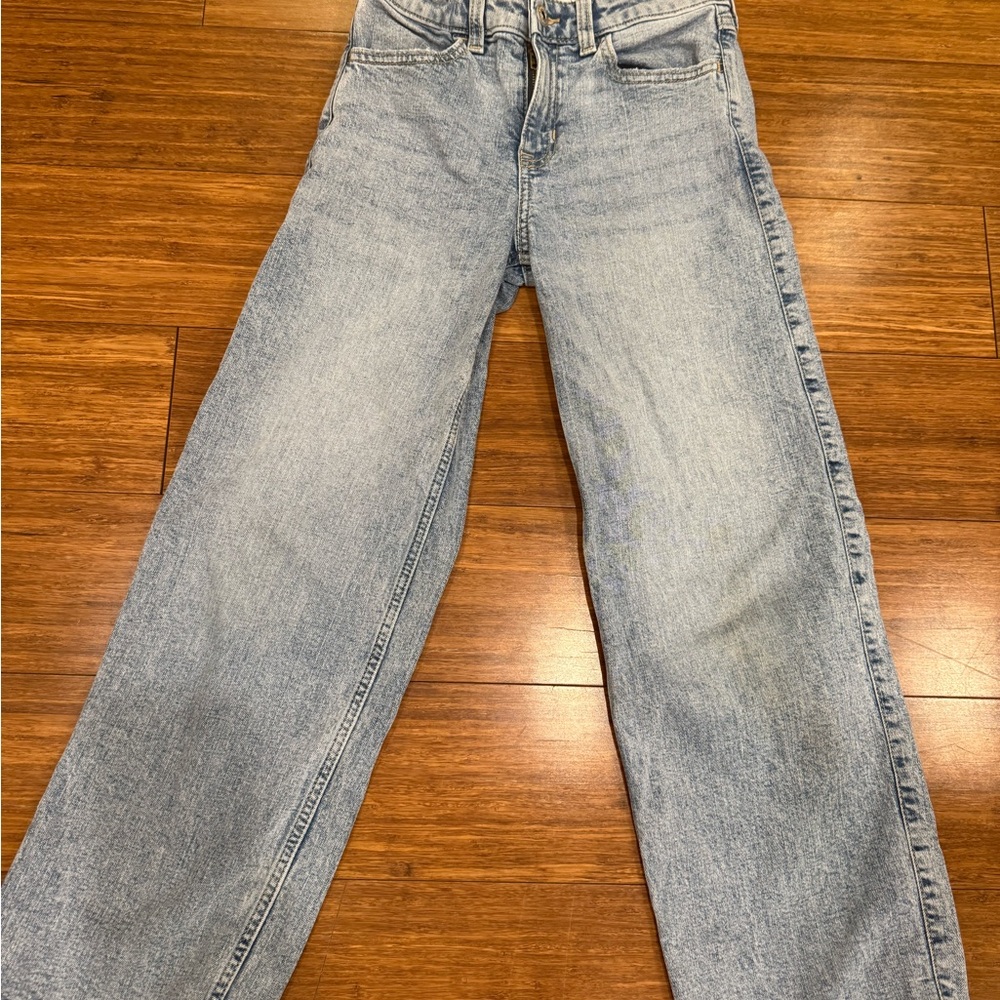 Abercrombie Kids Blue High Rise Wide Leg Jeans